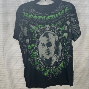Beetlejuice Black and Green Graphic Tee